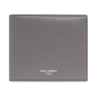 Dolce & Gabbana Wallets & Cardholders, male, Gray, Size: ONE SIZE Leather wallet