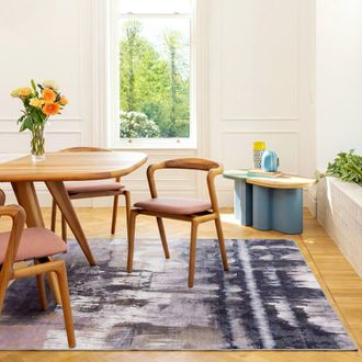 Kukoon Storm Blue & Grey Modern Abstract Machine Washable Soft Area Rug | Size: 280 cm x 380 cm