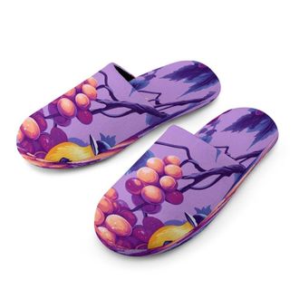 Generic Birds Grapes Mens Cozy Memory Foam Slippers Warm Cotton House Shoes Comfy Slipper for Indoor Outdoor