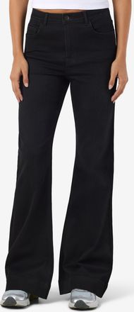 Noisy May Slim-fit-Jeans NOISY MAY NMROOXY HW FLARE JEANS VI581BL NOOS, Damen, Gr. 25, L&auml;nge 32, schwarz denim, Denim/Jeans, Obermaterial: 69% Baumwolle, 29% Po