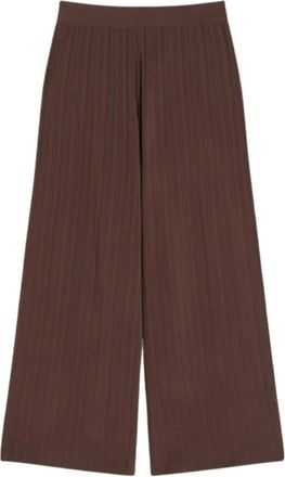 Max Mara Wide Broeken - Dames - Wijde Broeken - Bruin - L - Broeken