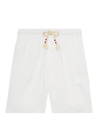 MC2 Saint Barth White Relaxed-Fit Stripe Shorts