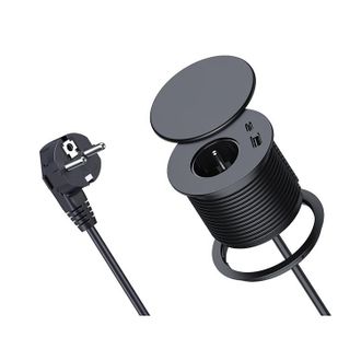 Angel Cerd&aacute; Regleta Integrada Con Puerto Usb-c Incorporado, Tapa Retr&aacute;ctil, Puertos Usb A Y C, Cable De 1,5 Metros