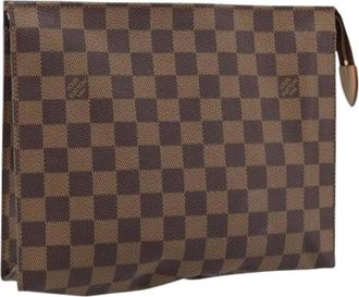 Louis Vuitton Pre-owned Clutches, female, Brown, Size: ONE SIZE Pre-owned Damier Ebene Pouch