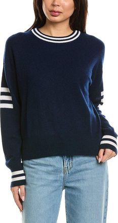 Brodie Amy Sleeve Stripe Crewneck Cashmere Sweater