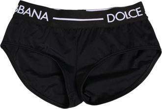 Dolce & Gabbana Zwarte Logo Taille Shorts Ondergoed - Dames - Onderbroek - Zwart - S - Nylon - Ondergoed