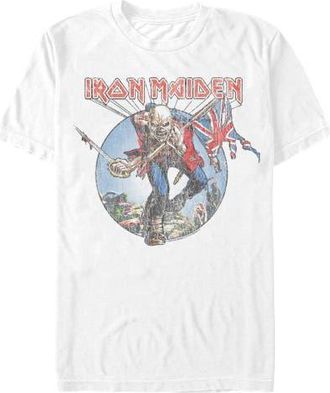 Iron Maiden Mens Iron Maiden Trooper Eddie T Shirt in White at Nordstrom, Size Xxx-Large