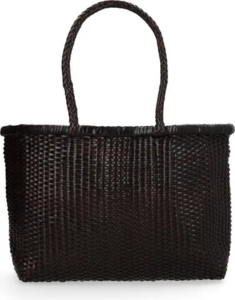 Dragon Diffusion Neutrals B Weave Large Leather Tote Bag