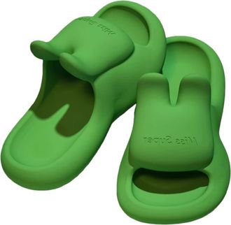 Generic Eva-slipping Sandals for Womens Home Indoor Bathing Home Non-slip Thick Soles Wear Outside, No Stinky Feet(dark green,36-37)