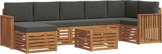 vidaXL Conjunto De Sof&aacute;s De Exterior 8 Uds. Natural Y Antracita Vidaxl