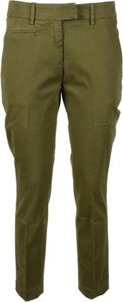 Dondup Slim-fit broek - Dames - Slim Fit Broeken - Groen - W27 - Katoen - Broeken