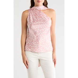 Renee C Scarf Detail One Shoulder Top in Pink at Nordstrom Rack, Size X-Small