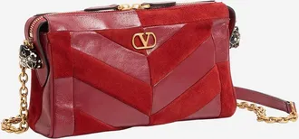 Valentino Garavani Womens Leather Shoulder Bag Panthea Red