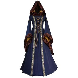 Generic Halloween Clothing for Women, Renaissance Dress Women Halloween Witch Cosplay Medieval Costume Retro Gothic Victorian Outfit for Party Evening Clothin
