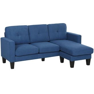 HOMCOM Sof&aacute; chaise longue 186x130x84 cm azul