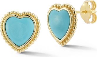 Sphera Milano Heart Stud Earrings in Gold/blue at Nordstrom Rack