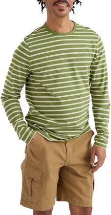 Seasalt Cornwall Sailor Stripe Long Sleeve Organic Cotton T-Shirt in Breton Grasshopper at Nordstrom, Size Xx-Large