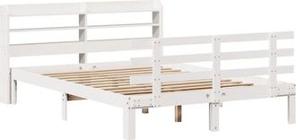 vidaXL Vidaxl - Bed Frame with Headboard without Mattress White 140x200 cm