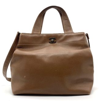Chanel Grained Calfskin Handbag Tote Bag (Pre-Owned)