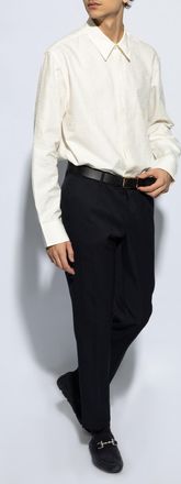 Ferragamo Shirt With Logo, Mens, Cream