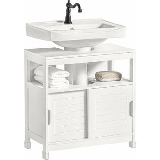 SoBuy White Under Sink Bathroom Storage Cabinet,FRG128-II-W - Sobuy