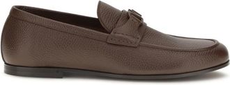 Valentino Garavani Brown Logo Leather Loafers