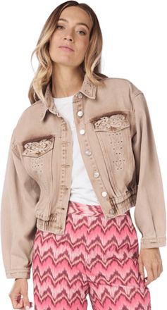 Esqualo Joye Embellishment Jacket In Dark Sand
