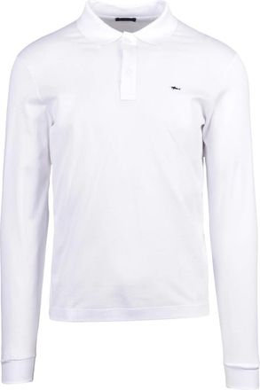 Paul & Shark White Long-Sleeve Cotton Polo Shirt