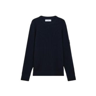 Stone Island Gebreide trui met ronde hals - Heren - Truien - Blauw - Maat: M