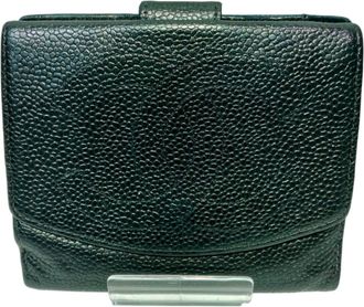 Chanel Black Grained Calfskin Wallet (Bi-Fold) (Pre-Owned)