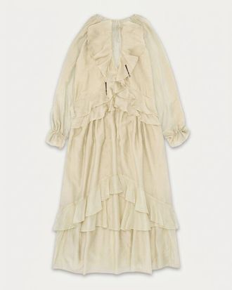 Fortela Ange Cotton Silk Caftan Dress in Cream at Nordstrom, Size 42 Eu