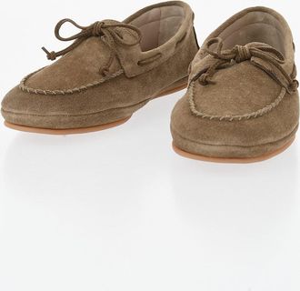Le Monde Beryl Suede Deck Loafers Solid Color Le Monde B&eacute;ryl