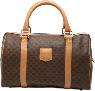 Celine Pre-owned Celine Macadam Coated Canvas Boston Bag Ladies M11