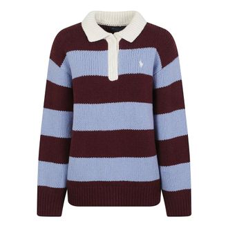 Ralph Lauren Maglione Rugby in misto lana a righe - - Knitwear - Donna - Marrone - S