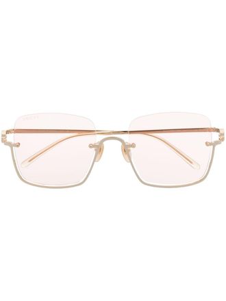 Gucci Occhiali da sole squadrati oversize - Oro