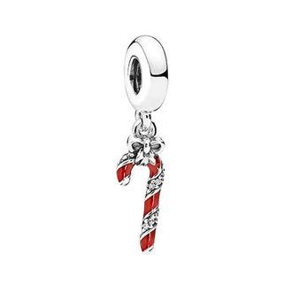 Pandora Sterling Silver Sparkling Candy Cane Dangle Charm