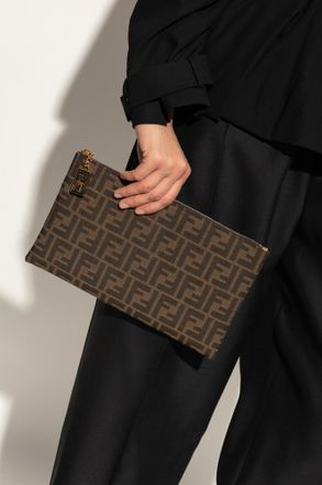 Fendi Hand Pouch, Womens, Brown