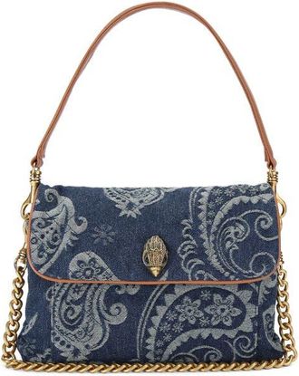 Kurt Geiger Celia Paisley Jacquard Denim Shoulder Bag at Nordstrom
