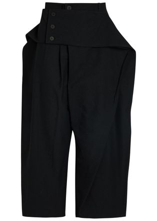 Issey Miyake Belted-effect Wide-leg Woven Trousers - Black - 2
