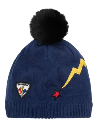 Rossignol logo-patch beanie - women - Polyester/Acrylic/Polyester - One Size - Blue