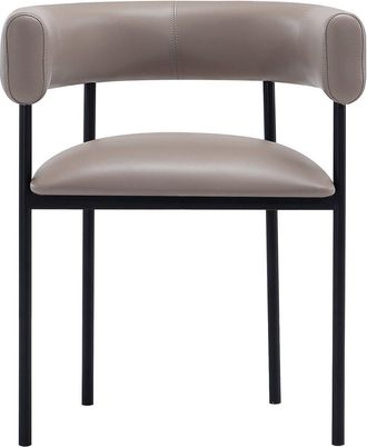 Manhattan Comfort Onda Metal Vegan Leather Dining Chair