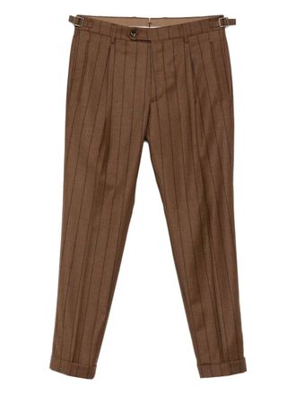 Berwich pinstripe pleated trousers - Brown