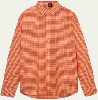 Loewe x Paulas Ibiza Mens Gingham Button-Down Shirt