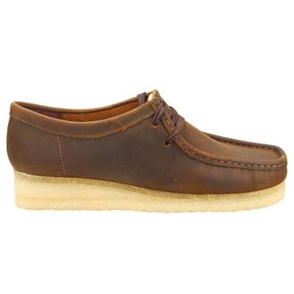 Clarks Wallabee Leather Womens Lace Up Shoes - Beeswax - Size:UK 5.5