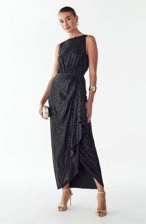 BWLDR Dewan Maxi Dress in Black Sequin at Nordstrom, Size 4