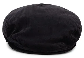 Dolce & Gabbana GH587A Ribbed Corduroy Cotton Flat Cap - Black