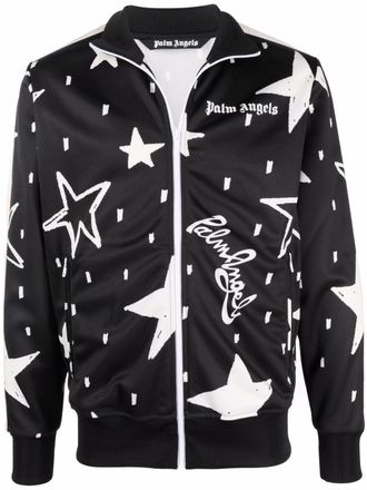 Palm Angels Night Sky logo track jacket - men - Polyester/Polyester - S - Black