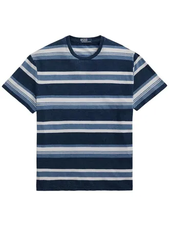 Polo Ralph Lauren striped T-shirt - men - Linen/Flax/Cotton - M - Blue
