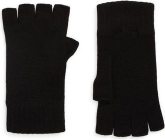 Johnstons of Elgin Cashmere Fingerless Gloves in Black at Nordstrom