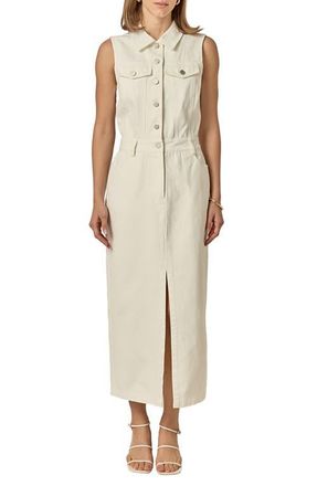 English Factory Sleeveless Denim Maxi Dress in Off White at Nordstrom, Size X-Small